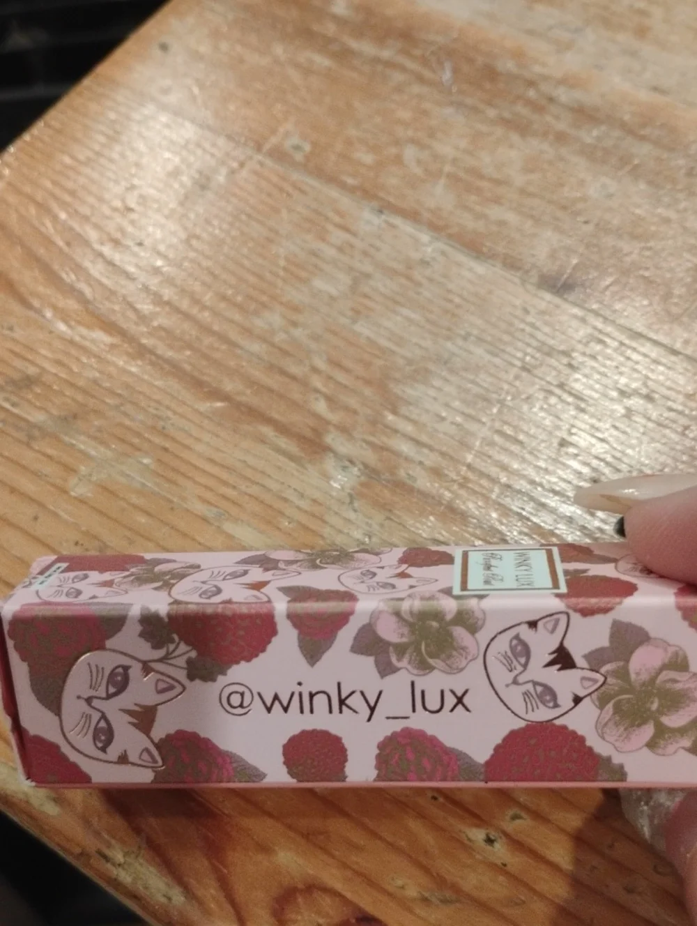 WINKY LUX Pink Floral Cat Print Lip Product Box